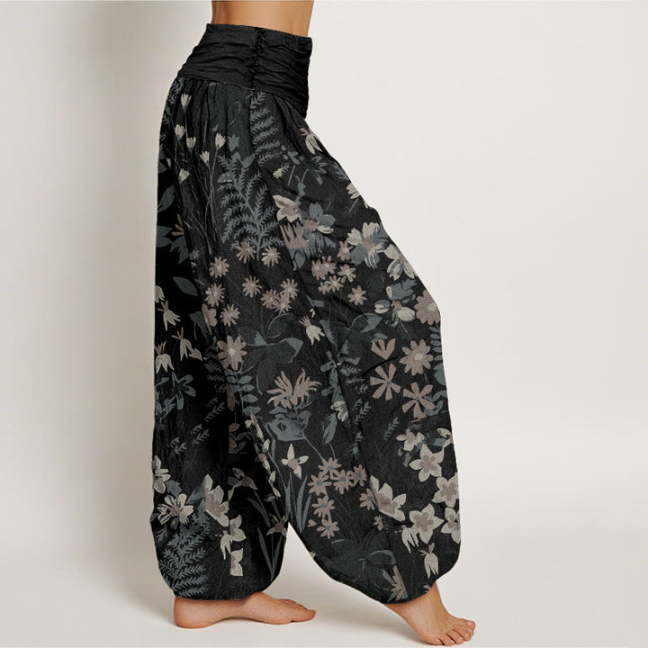 Buddha Stones カジュアル レディース デイジー・花・葉デザイン 伸縮ウエスト ハーレムパンツ - image 6