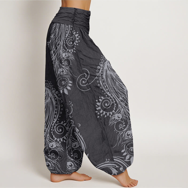 Buddha Stonesカジュアル ピーコックデザイン レディース 伸縮性ウエスト ハーレムパンツ - image 10