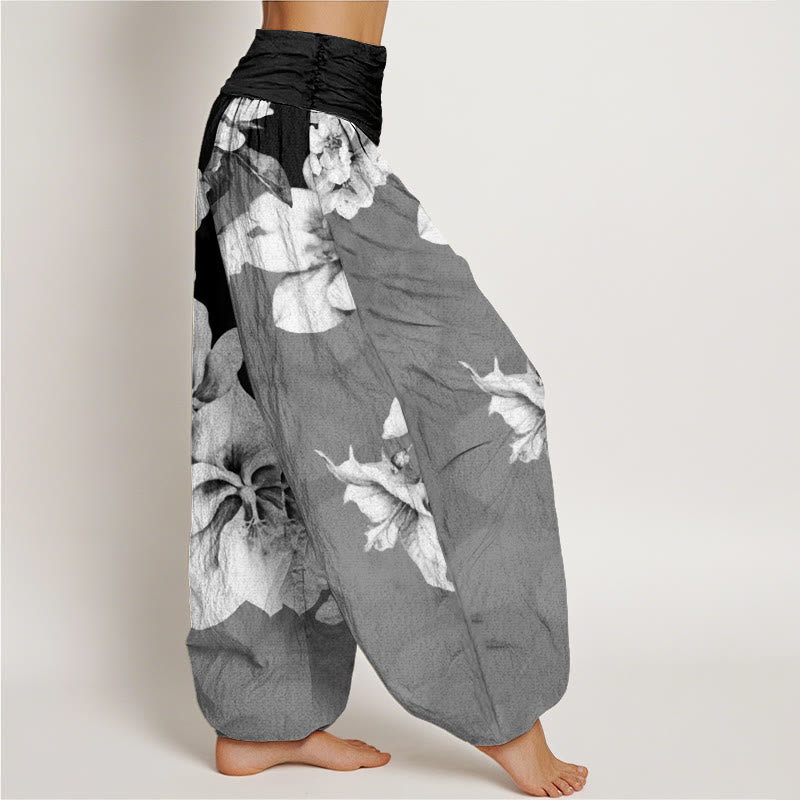 Buddha Stonesカメリア柄 レディース 伸縮性ウエスト ハーレムパンツ - image 10