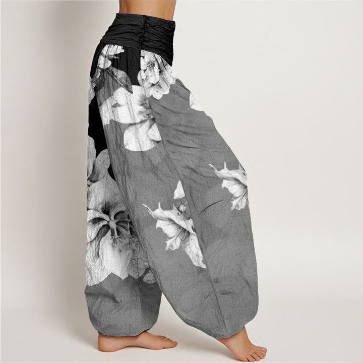 Buddha Stonesカメリア柄 レディース 伸縮性ウエスト ハーレムパンツ - image 10