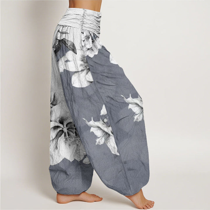 Buddha Stonesコットン カメリア柄 レディース 伸縮性ウエスト ハーレムパンツ - image 6