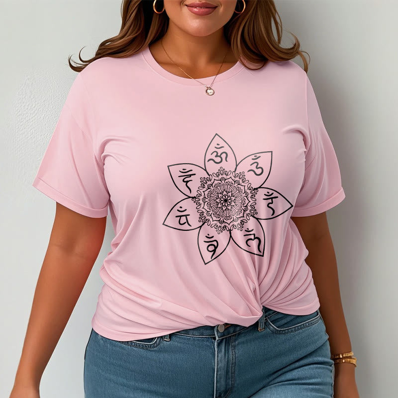Buddha Stonesマンダラオーム・マニ・パドメ・フムパターン Tシャツ Tシャツ - image 14