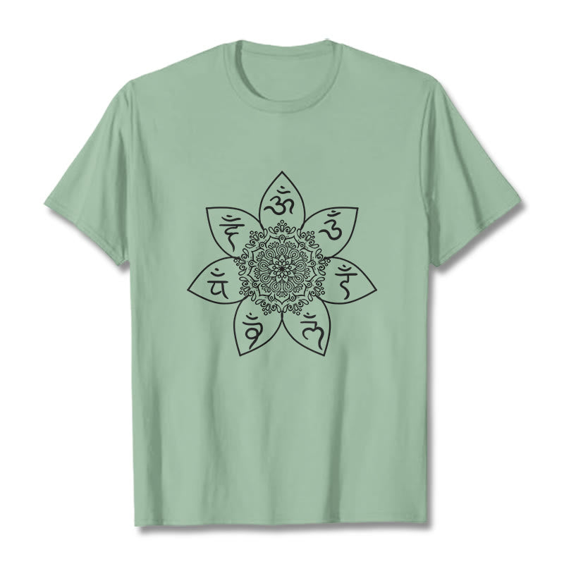 Buddha Stonesマンダラオーム・マニ・パドメ・フムパターン Tシャツ Tシャツ - ペールグリーン - 2XL - image 15
