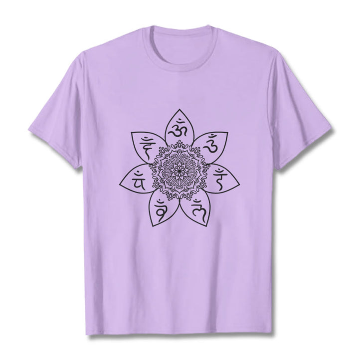 Buddha Stonesマンダラオーム・マニ・パドメ・フムパターン Tシャツ Tシャツ - 梅 - 2XL - image 16