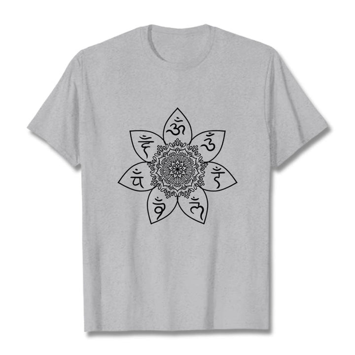 Buddha Stonesマンダラオーム・マニ・パドメ・フムパターン Tシャツ Tシャツ - ライトグレー - 2XL - image 20