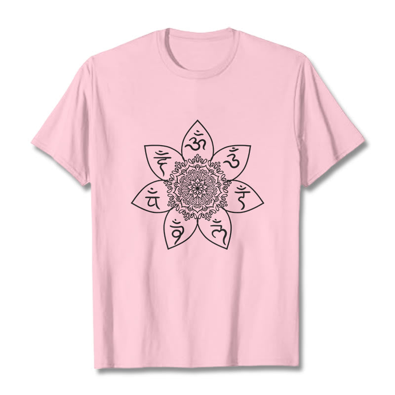 Buddha Stonesマンダラオーム・マニ・パドメ・フムパターン Tシャツ Tシャツ - ライトピンク - 2XL - image 12