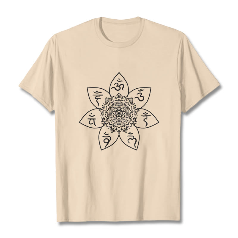 Buddha Stonesマンダラオーム・マニ・パドメ・フムパターン Tシャツ Tシャツ - ビスク - 2XL - image 10