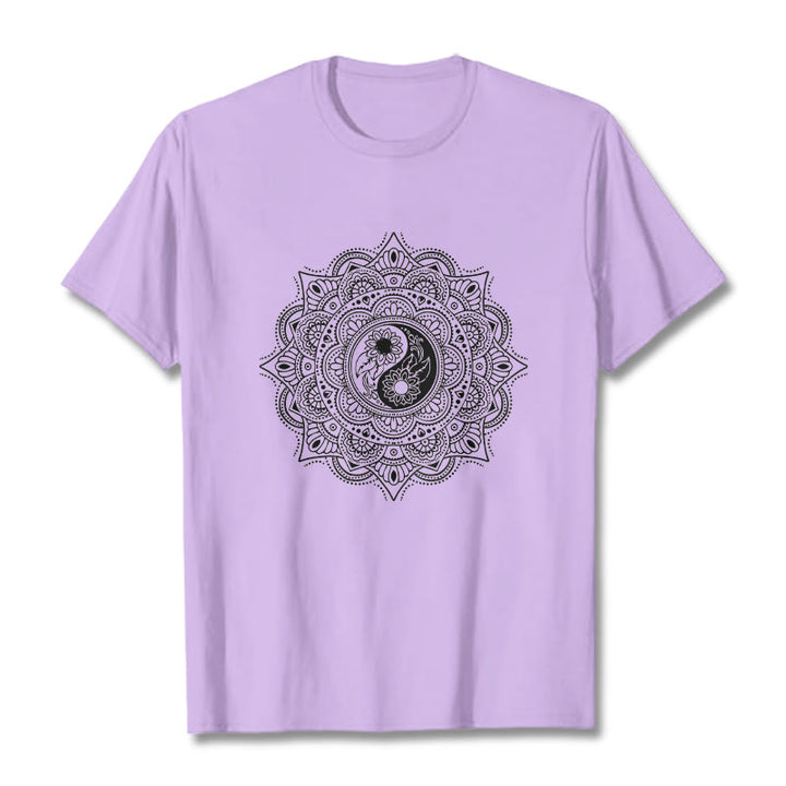 Buddha Stones曼荼羅YinYangシンボル柄Tシャツ - 梅 - 2XL - image 16