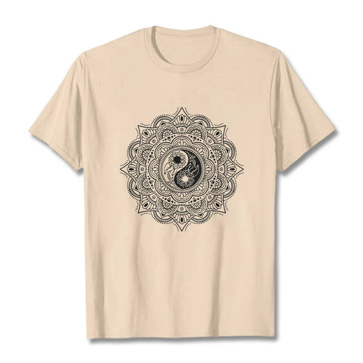 Buddha Stones曼荼羅YinYangシンボル柄Tシャツ - ビスク - 2XL - image 11