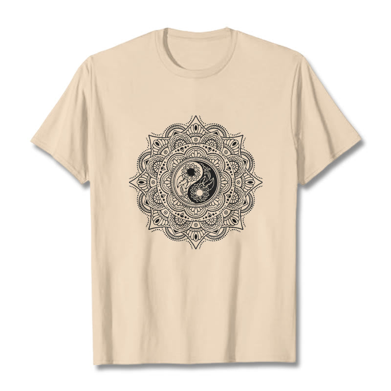 Buddha Stones曼荼羅YinYangシンボル柄Tシャツ - ビスク - 2XL - image 10