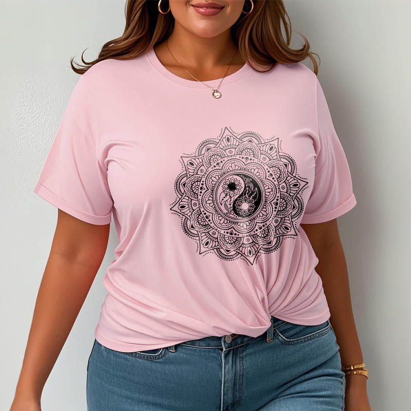 Buddha Stones曼荼羅YinYangシンボル柄Tシャツ - image 13