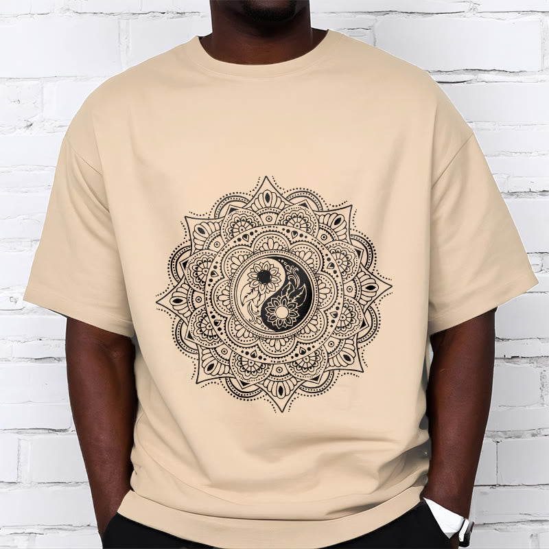 Buddha Stones曼荼羅YinYangシンボル柄Tシャツ - image 12