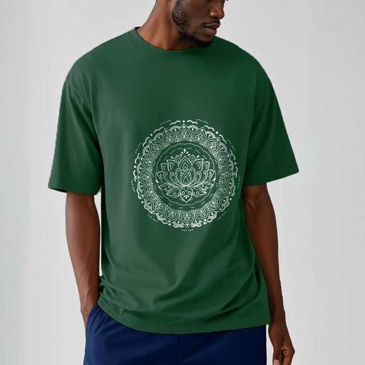 Buddha Stones曼荼羅蓮の花柄Tシャツ - image 12