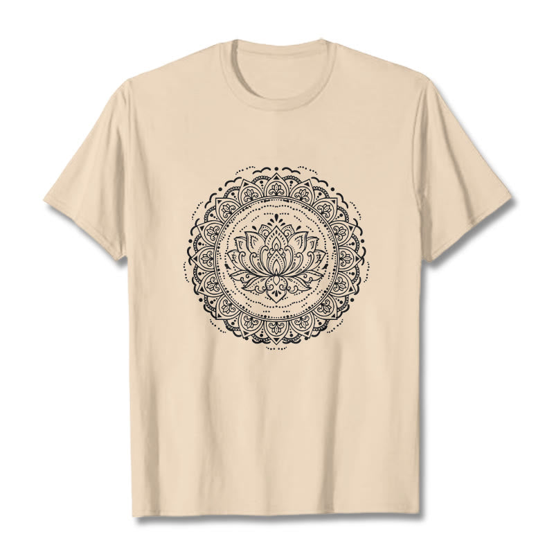 Buddha Stones曼荼羅蓮の花柄Tシャツ - ビスク - 2XL - image 9
