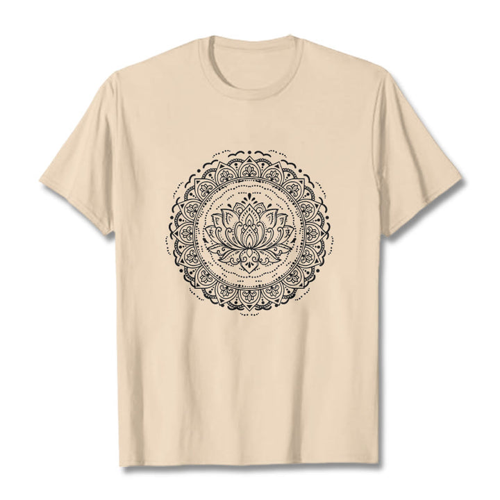 Buddha Stones曼荼羅蓮の花柄Tシャツ - ビスク - 2XL - image 9