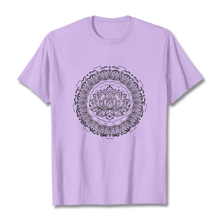 Buddha Stones曼荼羅蓮の花柄Tシャツ - 梅 - 2XL - image 17