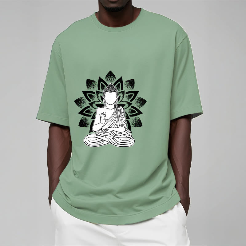 Buddha Stones座像仏蓮華模様Tシャツ - image 16