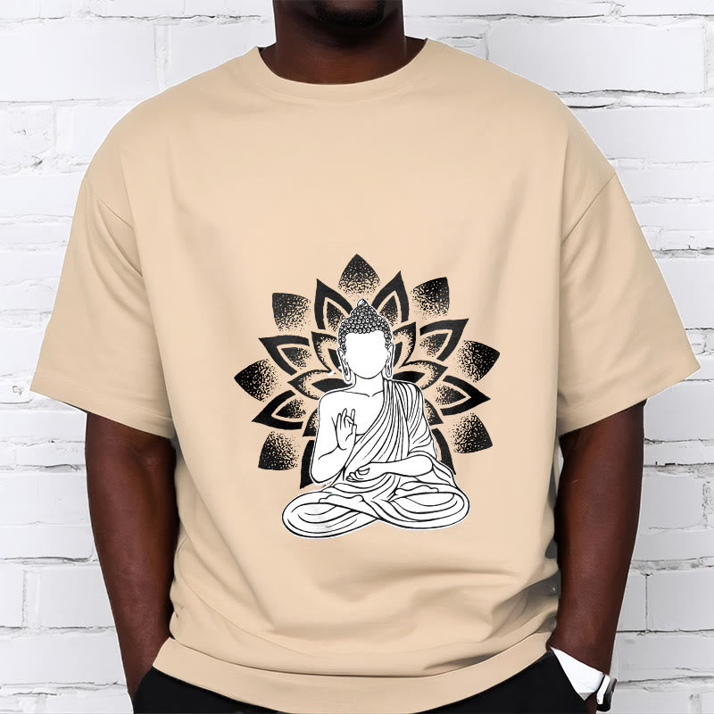 Buddha Stones座像仏蓮華模様Tシャツ - image 12