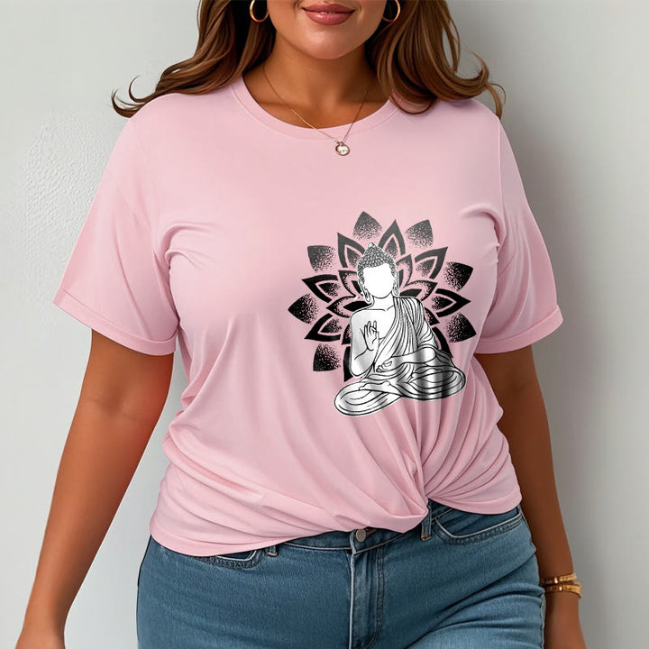 Buddha Stones座像仏蓮華模様Tシャツ - image 13
