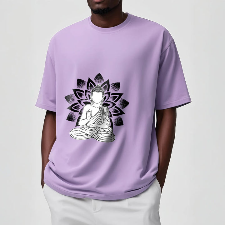 Buddha Stones座像仏蓮華模様Tシャツ - image 18