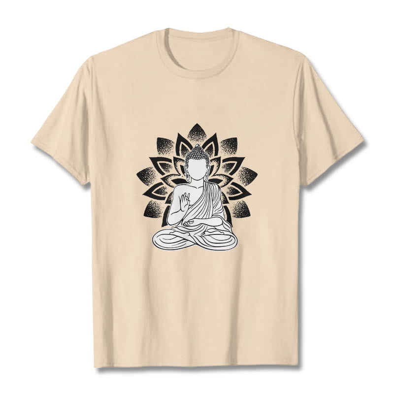 Buddha Stones座像仏蓮華模様Tシャツ - ビスク - 2XL - image 10