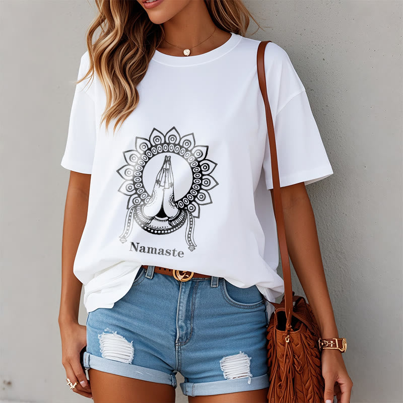 Buddha Stonesナマステ ジェスチャー マンダラ パターン Tシャツ Tシャツ - image 7