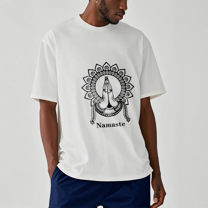 Buddha Stonesナマステ ジェスチャー マンダラ パターン Tシャツ Tシャツ - image 6