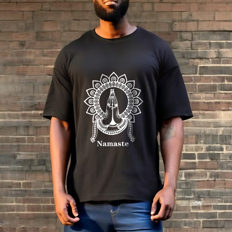 Buddha Stonesナマステ ジェスチャー マンダラ パターン Tシャツ Tシャツ - image 3