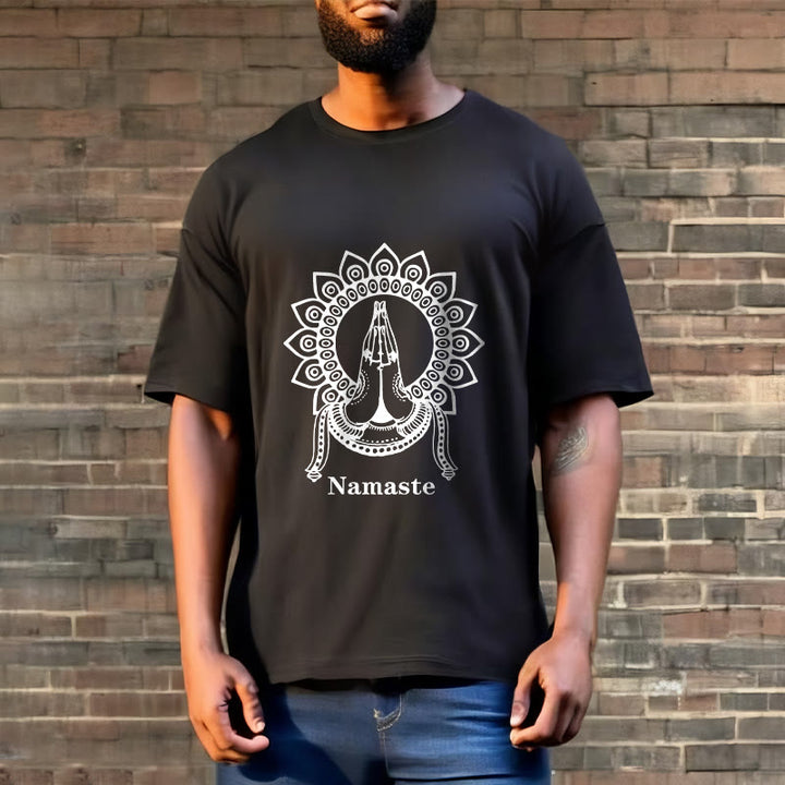 Buddha Stonesナマステ ジェスチャー マンダラ パターン Tシャツ Tシャツ - image 2
