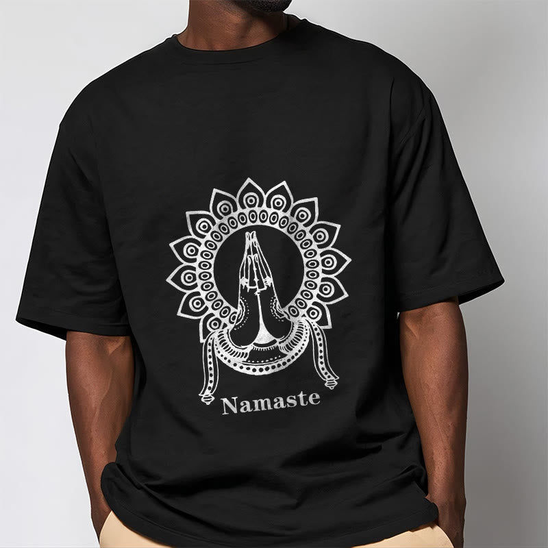 Buddha Stonesナマステ ジェスチャー マンダラ パターン Tシャツ Tシャツ - image 2