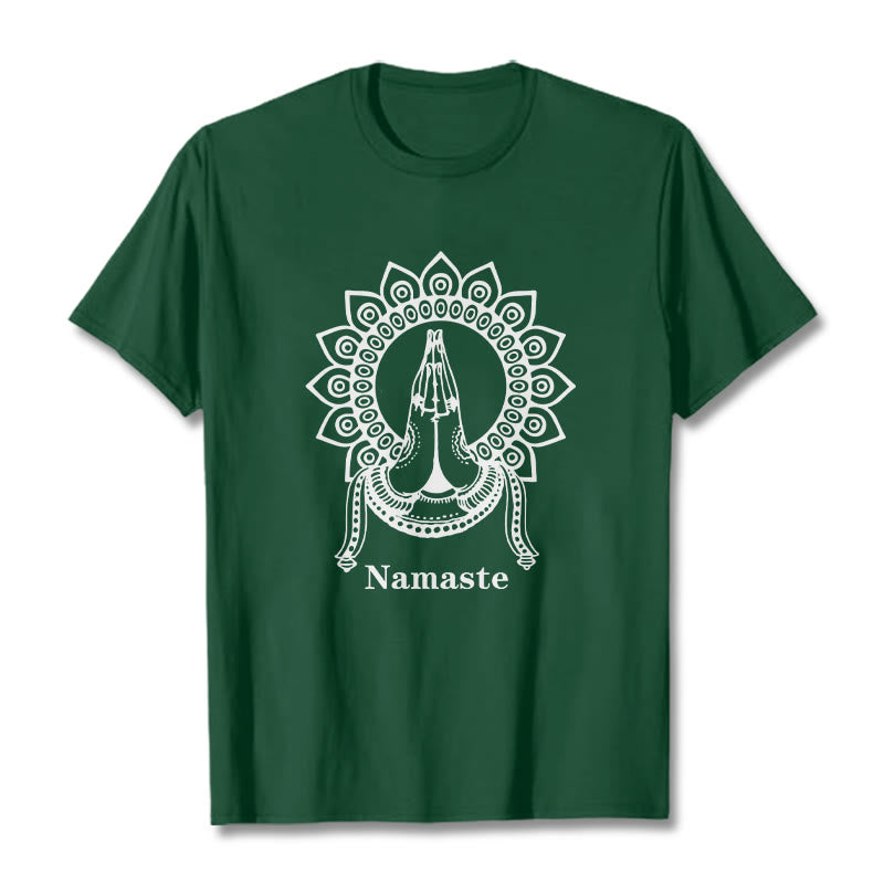 Buddha Stonesナマステ ジェスチャー マンダラ パターン Tシャツ Tシャツ - フォレストグリーン - 2XL - image 10