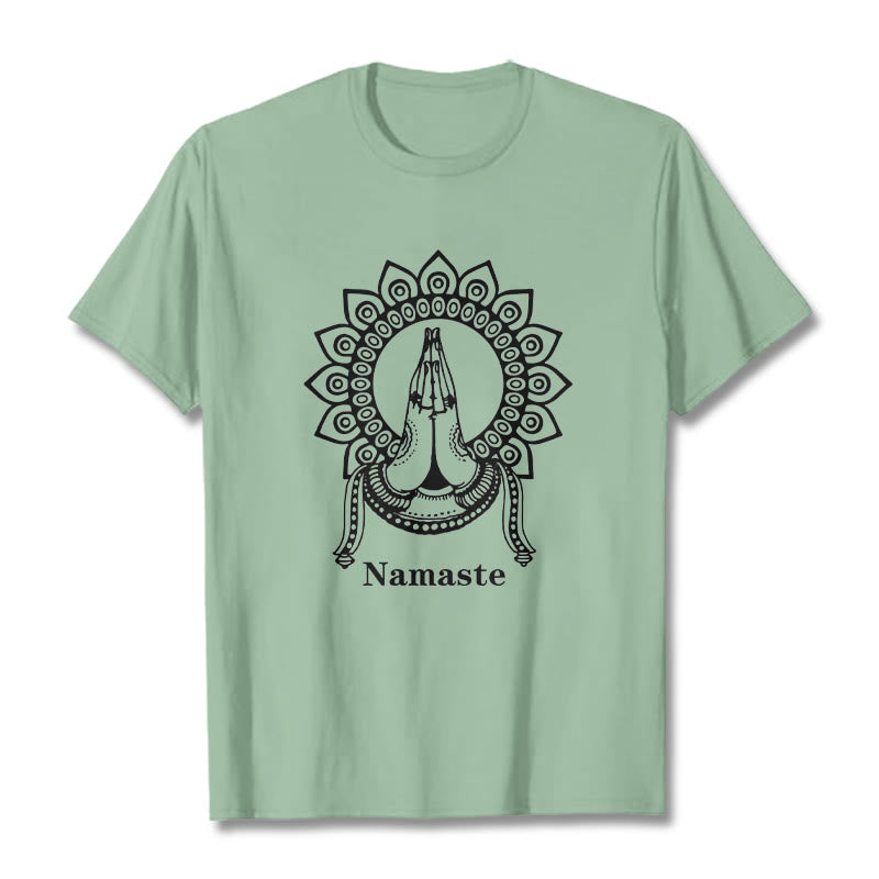 Buddha Stonesナマステ ジェスチャー マンダラ パターン Tシャツ Tシャツ - 淡い緑色 - 2XL - image 14
