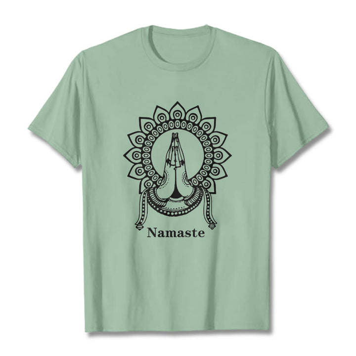 Buddha Stonesナマステ ジェスチャー マンダラ パターン Tシャツ Tシャツ - 淡い緑色 - 2XL - image 14