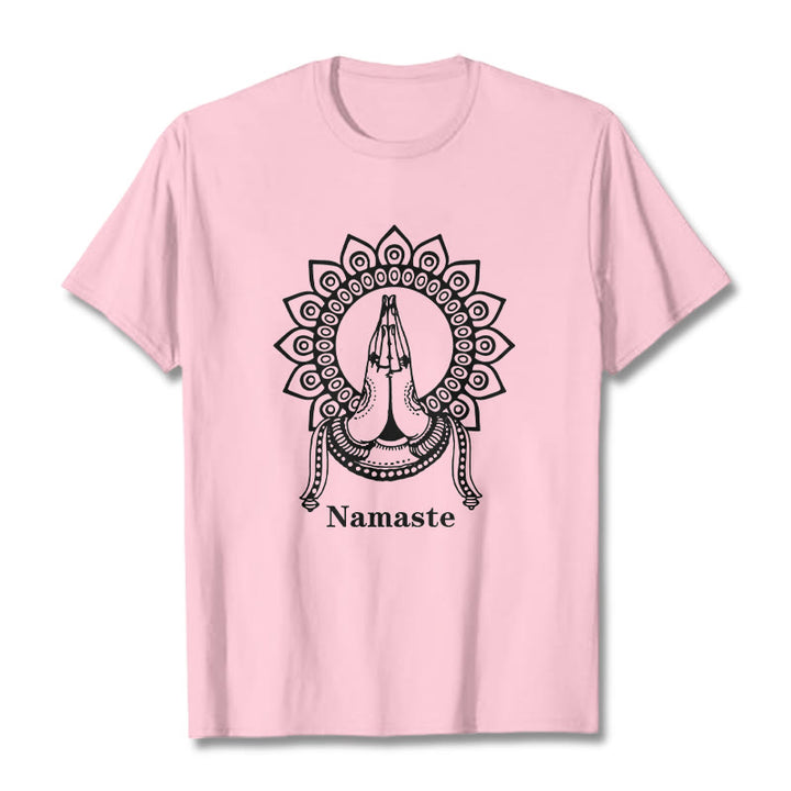 Buddha Stonesナマステ ジェスチャー マンダラ パターン Tシャツ Tシャツ - ライトピンク - 2XL - image 13