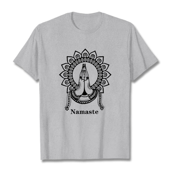 Buddha Stonesナマステ ジェスチャー マンダラ パターン Tシャツ Tシャツ - ライトグレー - 2XL - image 20