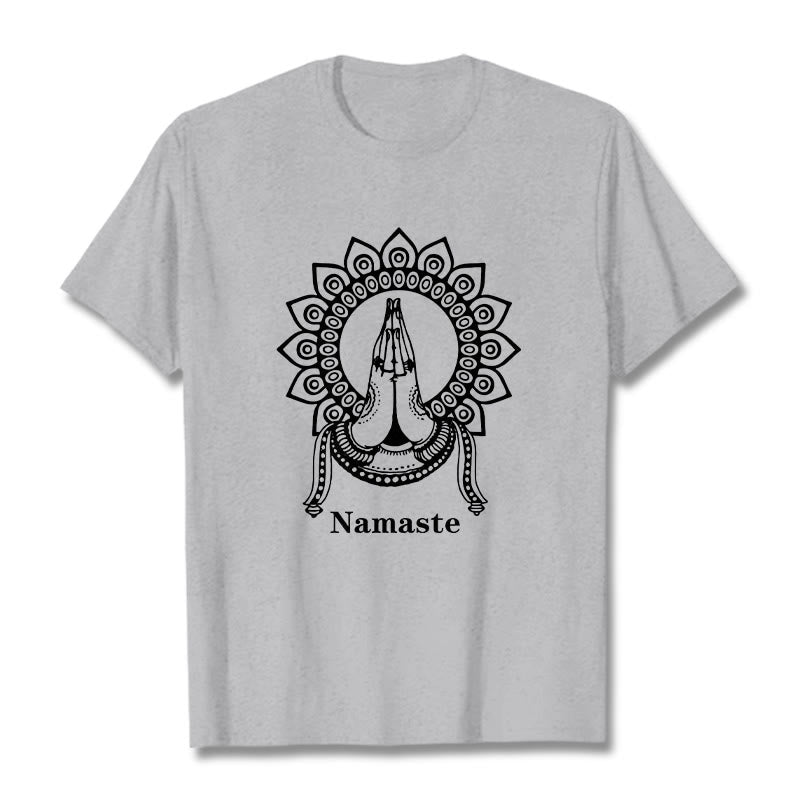 Buddha Stonesナマステ ジェスチャー マンダラ パターン Tシャツ Tシャツ - ライトグレー - 2XL - image 19