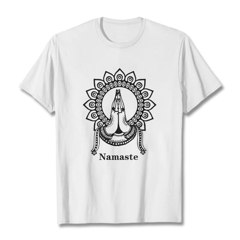 Buddha Stonesナマステ ジェスチャー マンダラ パターン Tシャツ Tシャツ - 白 - 2XL - image 6