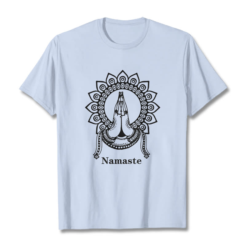 Buddha Stonesナマステ ジェスチャー マンダラ パターン Tシャツ Tシャツ - ライトシアン - 2XL - image 19