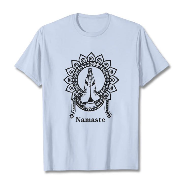 Buddha Stonesナマステ ジェスチャー マンダラ パターン Tシャツ Tシャツ - ライトシアン - 2XL - image 19