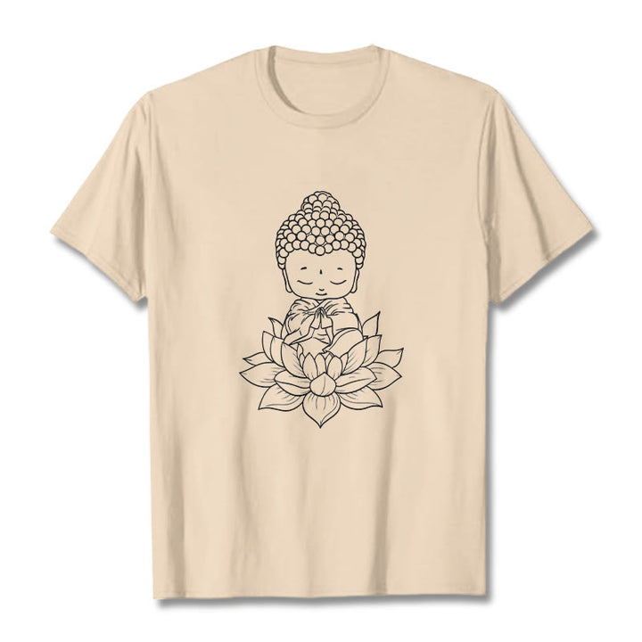 Buddha Stones平和な仏陀 蓮の花柄 Tシャツ - ビスク - 2XL - image 9