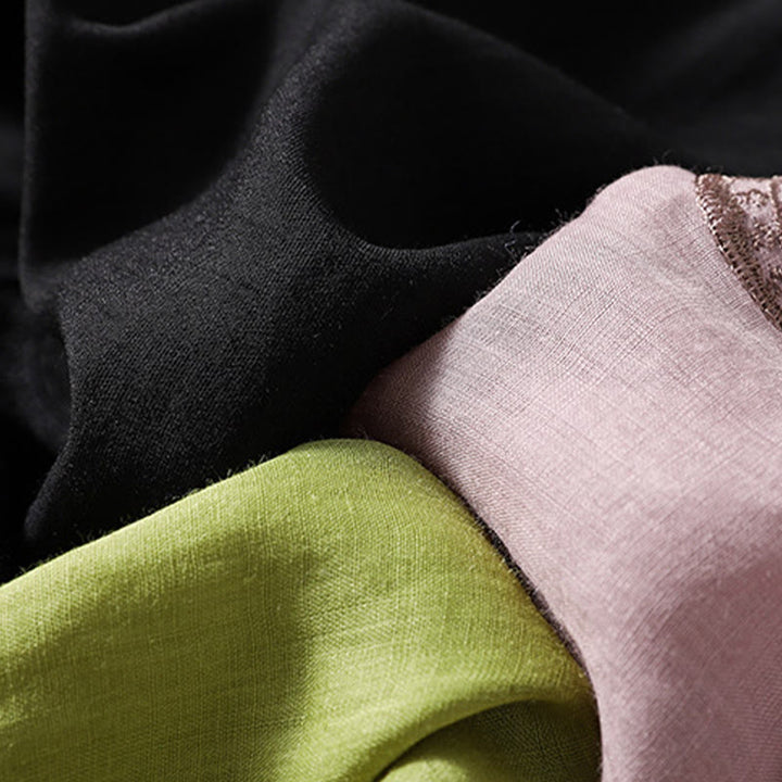 Buddha Stonesカジュアル刺繍パターン レディース Vネックデザイン ハーフスリーブ Tシャツ - image 22