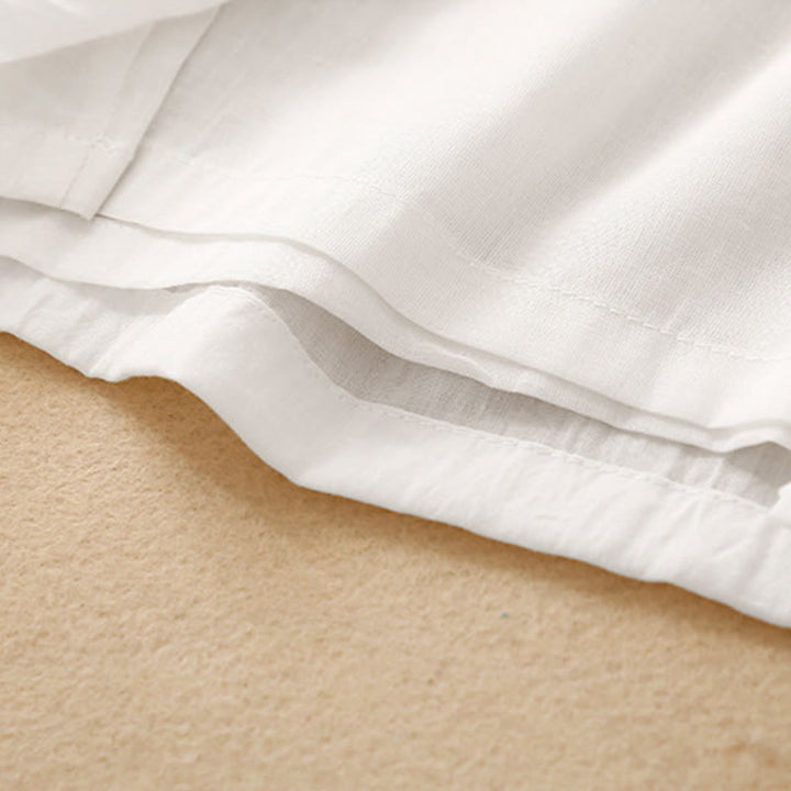 Buddha Stonesフロッグボタン裾スリットデザイン レディース ワイドレッグ コットンリネン パンツ ポケット付き - image 10