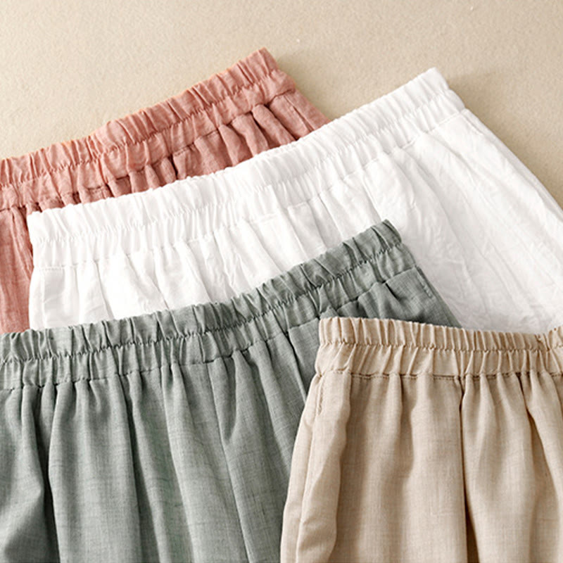 Buddha Stonesフロッグボタン裾スリットデザイン レディース ワイドレッグ コットンリネン パンツ ポケット付き - image 21