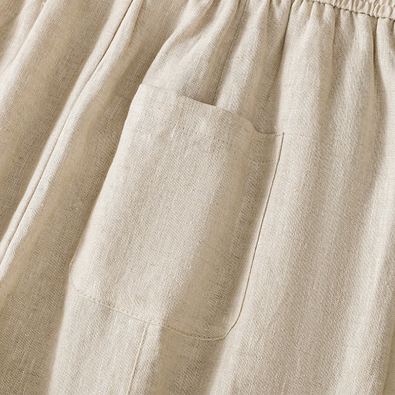 Buddha Stonesカジュアル 刺繍ビーズ ドローストリング レディース ワイドレッグ コットンパンツ ポケット付き - image 18