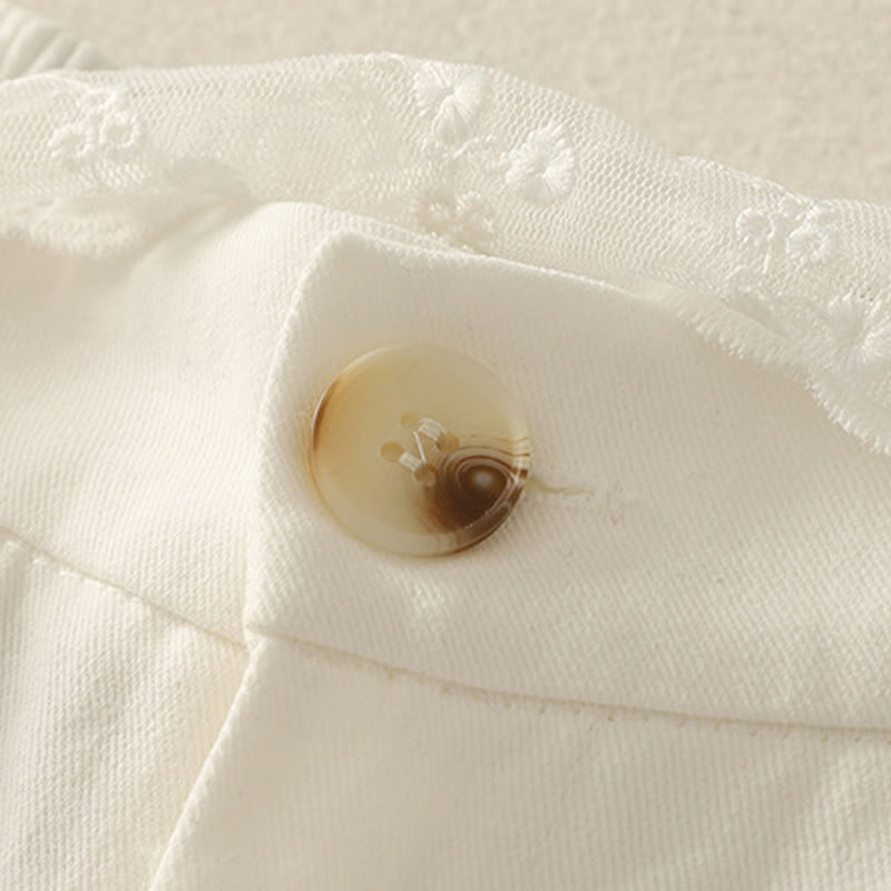 Buddha Stonesデイリー 無地 レースベルト レディース ワイドレッグ コットンパンツ ポケット付き - image 12