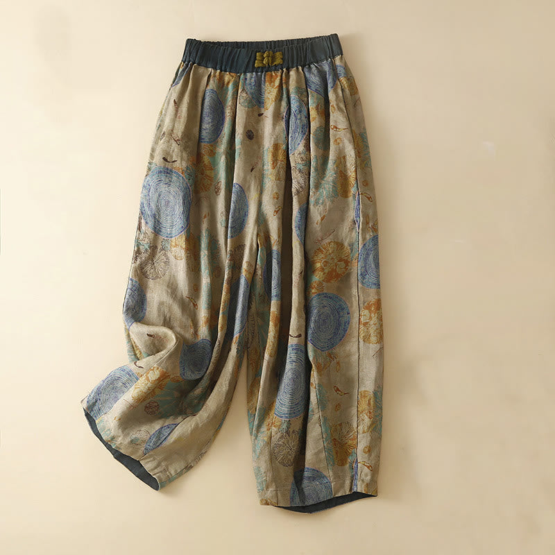 Buddha Stonesレトロカジュアル 中国風 カエルボタンデザイン レディース ハーレムパンツ ポケット付き - スティールブルー - US8-10，UK/AU12-14，EU40-42 (2XL) - image 7
