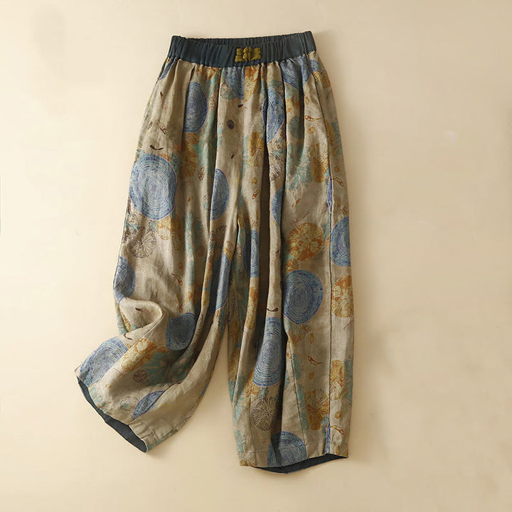 Buddha Stonesレトロカジュアル 中国風 カエルボタンデザイン レディース ハーレムパンツ ポケット付き - スティールブルー - US8-10，UK/AU12-14，EU40-42 (2XL) - image 7