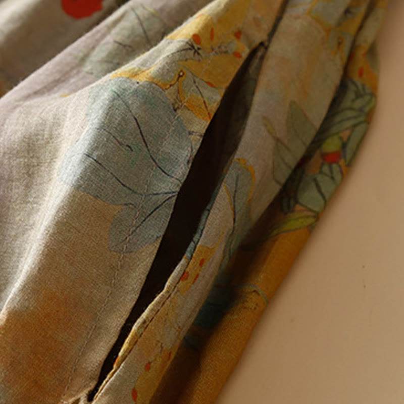 Buddha Stonesレトロカジュアル 中国風 カエルボタンデザイン レディース ハーレムパンツ ポケット付き - image 4