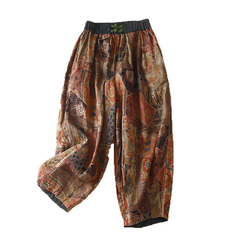 Buddha Stonesレトロカジュアル 中国風 カエルボタンデザイン レディース ハーレムパンツ ポケット付き - image 20