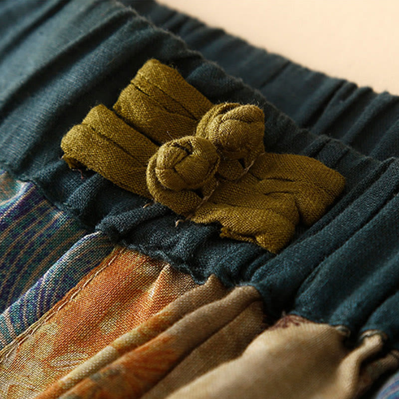 Buddha Stonesレトロカジュアル 中国風 カエルボタンデザイン レディース ハーレムパンツ ポケット付き - image 9